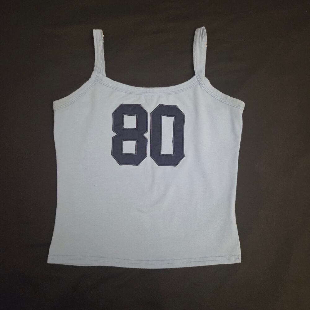 Edikted Baby Blue 80 Graphic Cami Tank Top Size Small Y2K Sporty